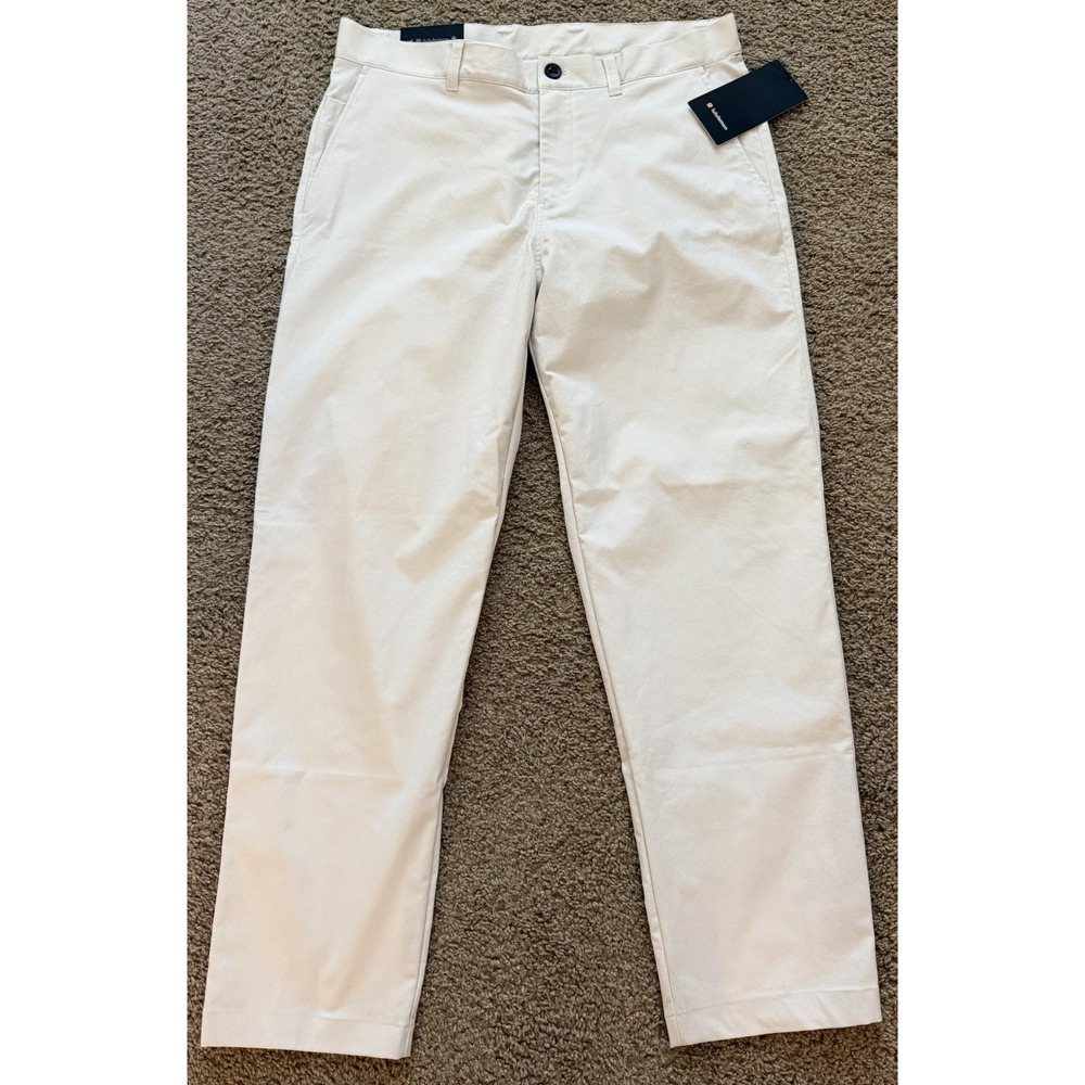 Lululemon Men's Relaxed Tapered Fit Trouser Size 34 Bone LM5AN1S Preppy
